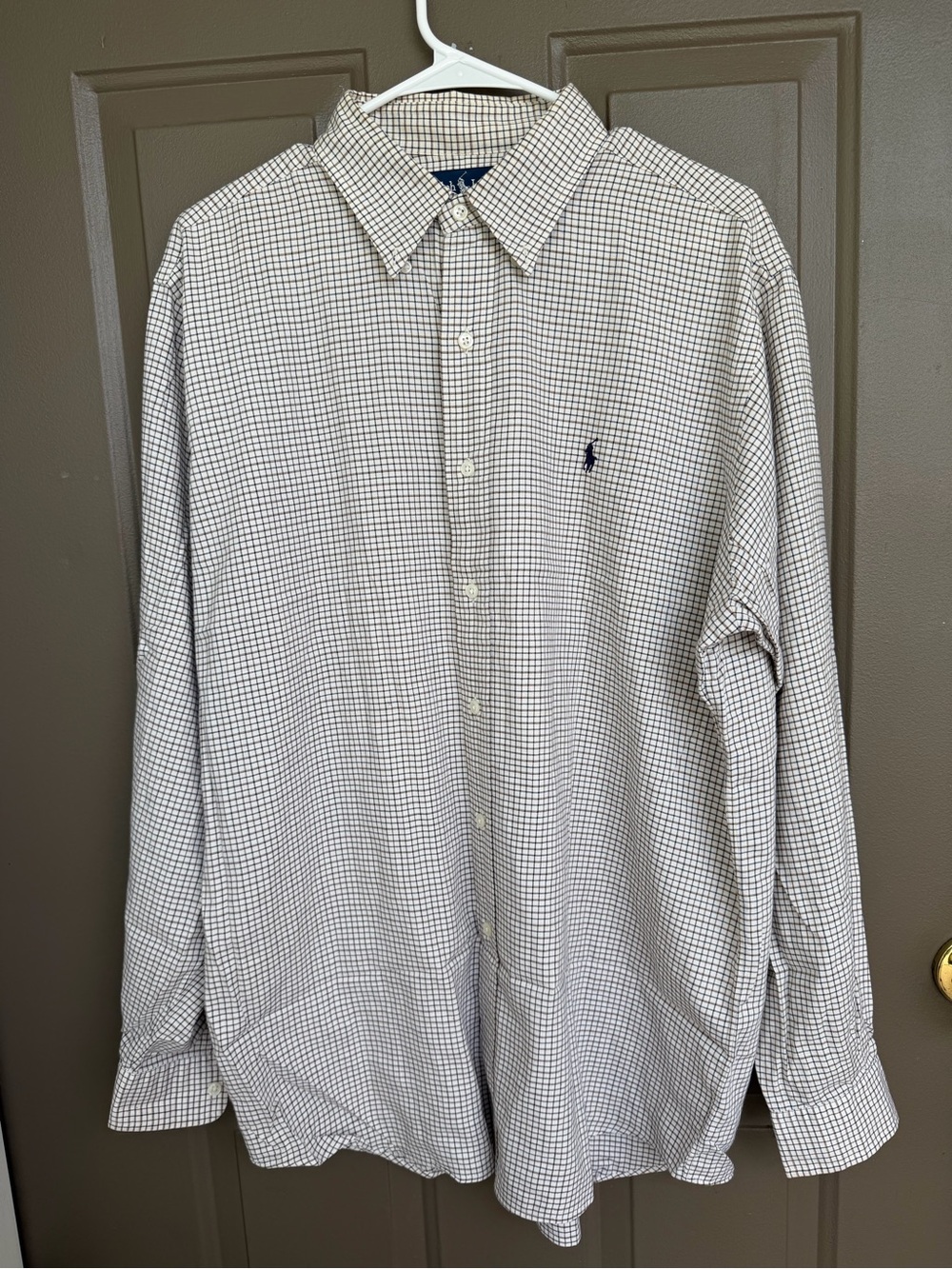 Polo Ralph Lauren Ellington Button Down Shirt Mens Large Checkered 100% Cotton - Picture 1 of 8